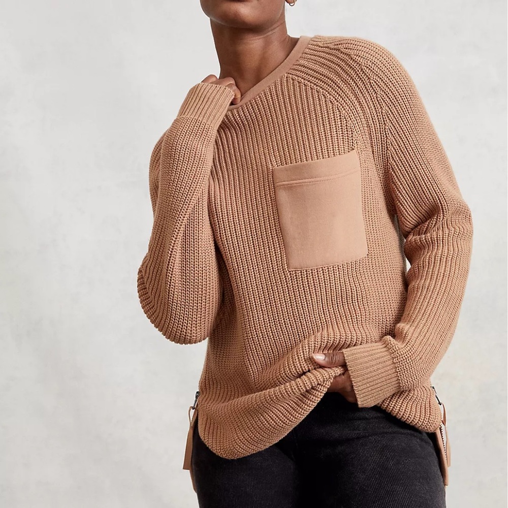 Varley Anthropologie Matteson Tunic Pullover‎ Sweater Taupe Large